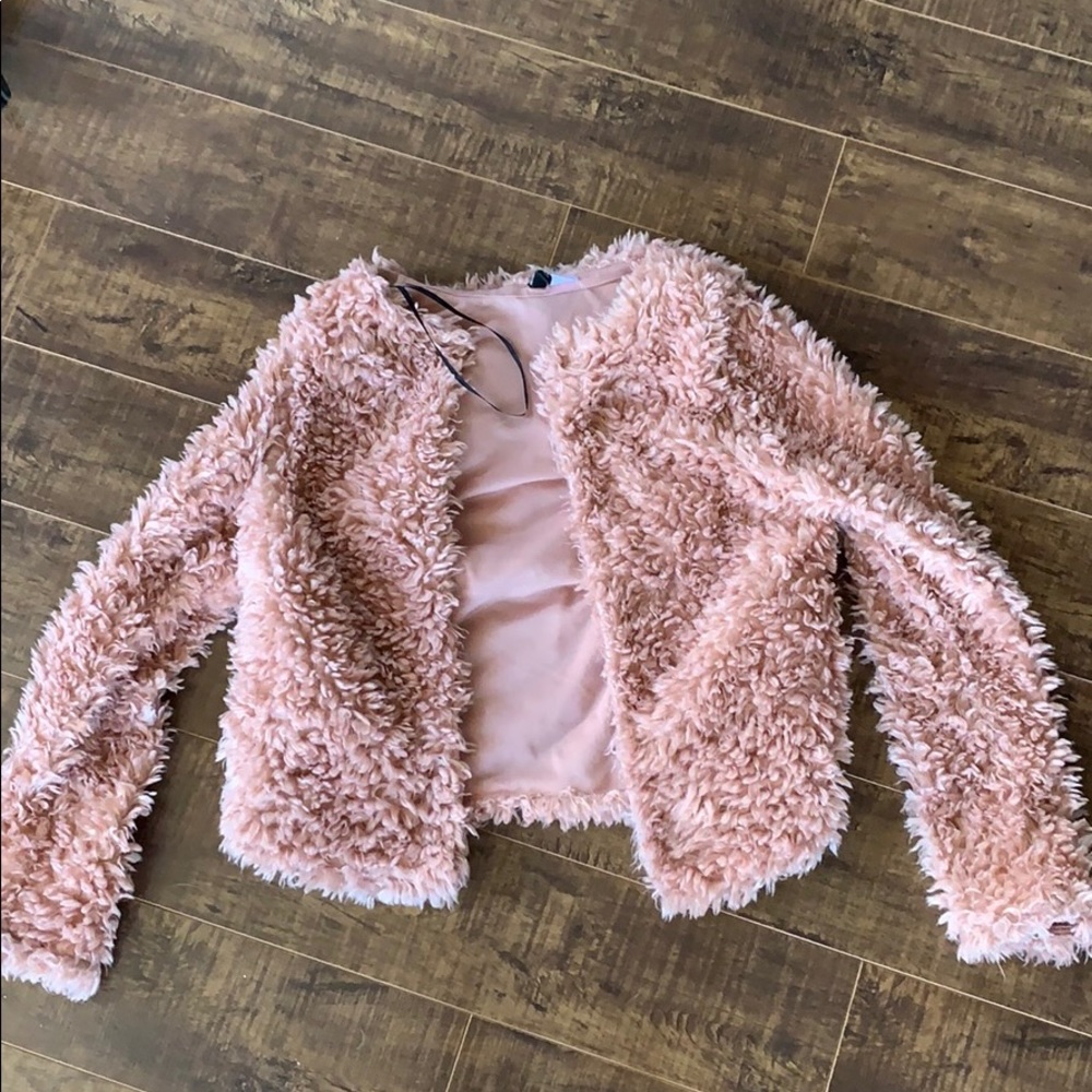 Pink fluffy sweater